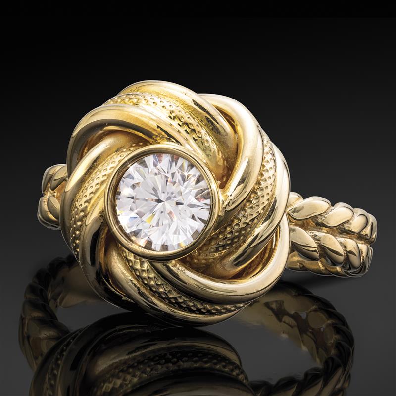 Italian Made Moissanite Knot Ring